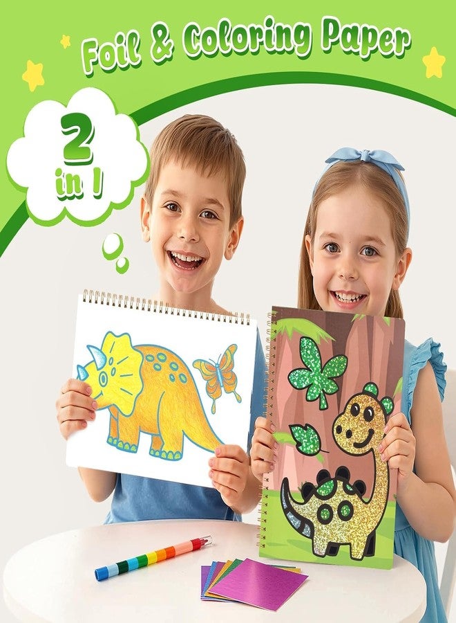 3 otters Foil Art Set, Animal Scratch Art for Kids Coloring Books Party Supplies for Girls Boys Goodie Bag Stuffers Birthday Gift DIY - Image 2